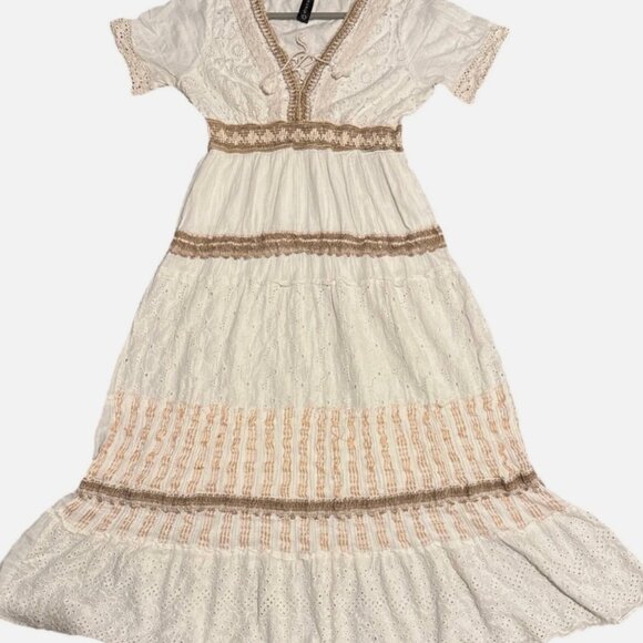 Me 2 Magic Dresses & Skirts - Anthropologie  Bohemian Maxi Dress Crochet Lace Eyelet Beach Me2Magic Victoria-L